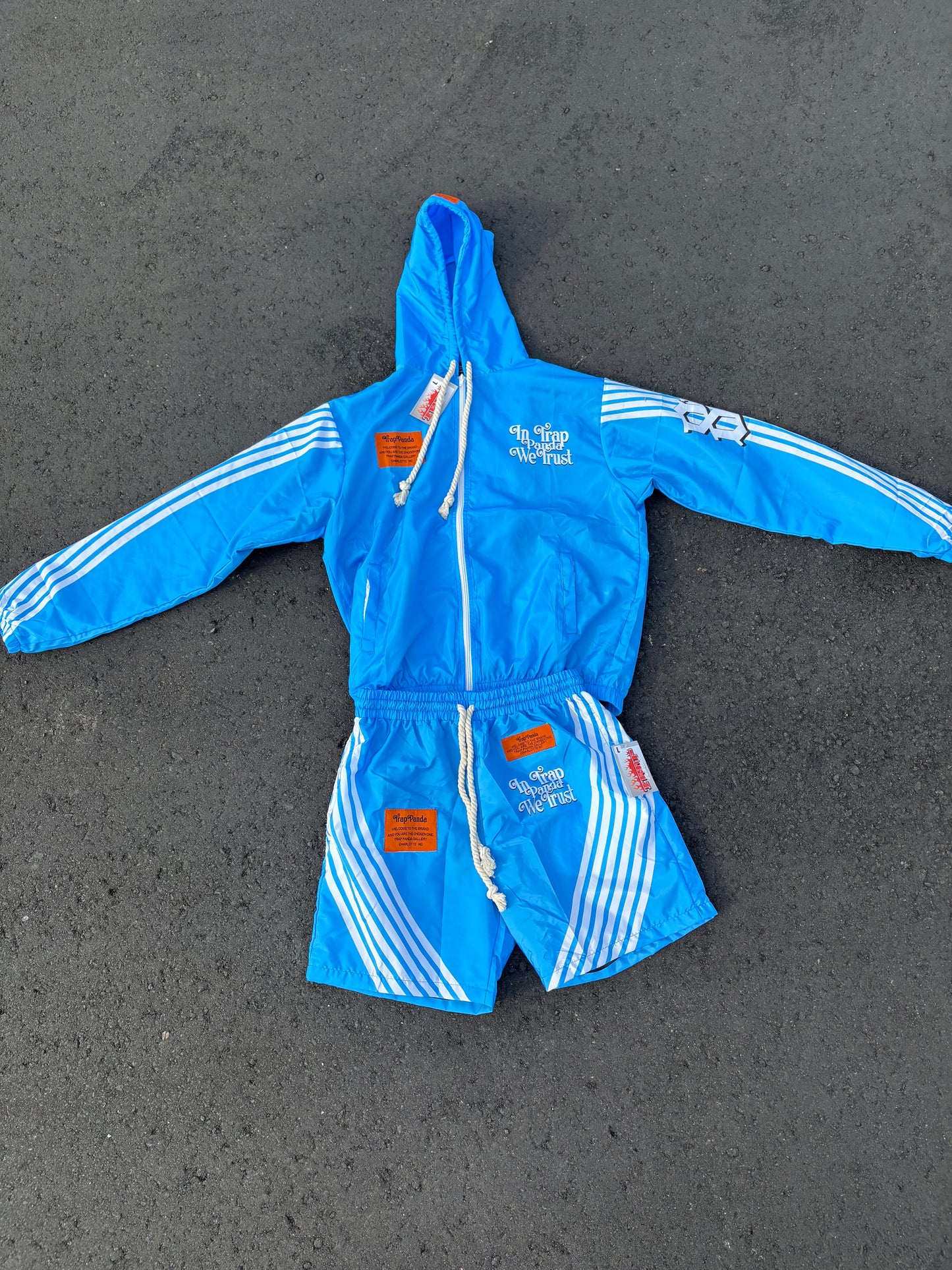 Light blue windbreaker sets