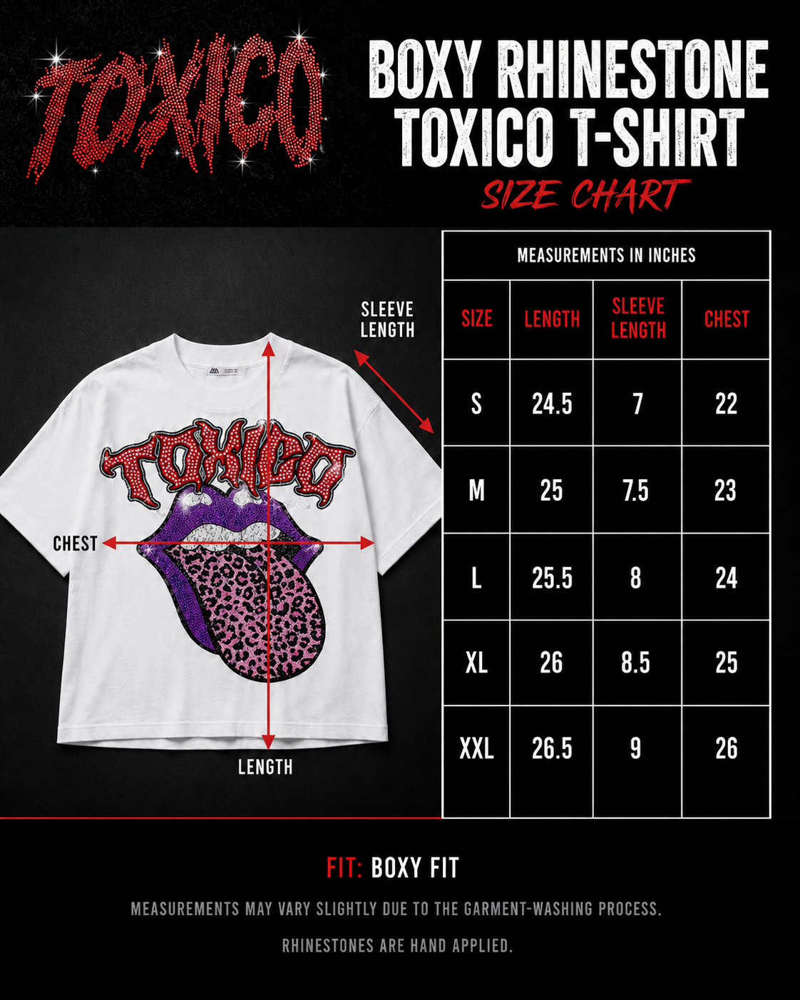 TOXICO RHINESTONE TSHIRT BLUE
