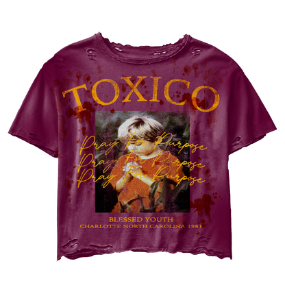 TOXICO VINTAGE TSHIRT BURGUNDY