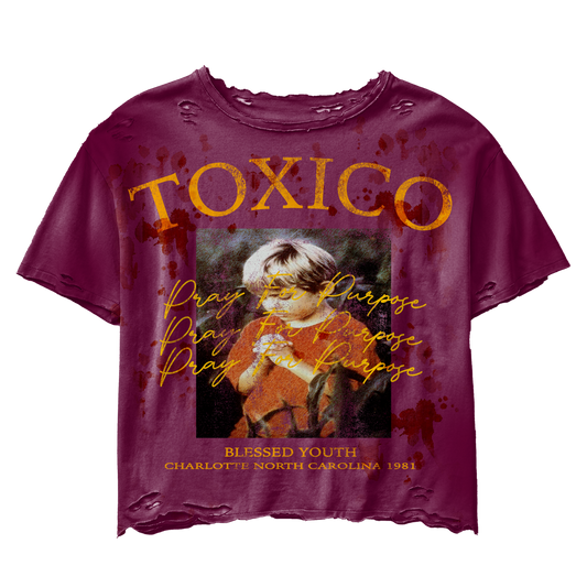 TOXICO VINTAGE TSHIRT BURGUNDY