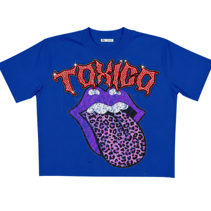 TOXICO RHINESTONE TSHIRT BLUE