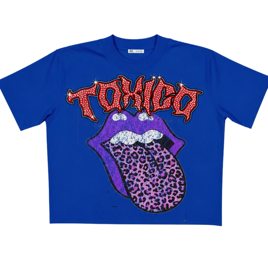 TOXICO RHINESTONE TSHIRT BLUE