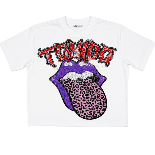 TOXICO RHINESTONE TSHIRT WHITE
